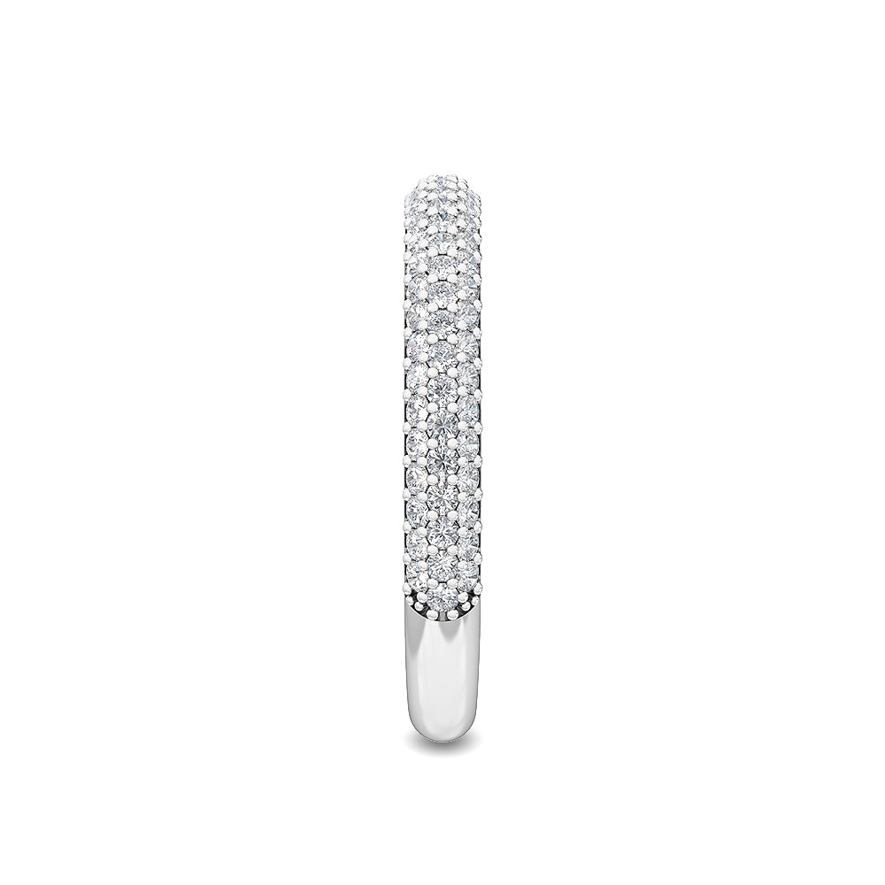 White Gold / Fleur Prong Wedding Band