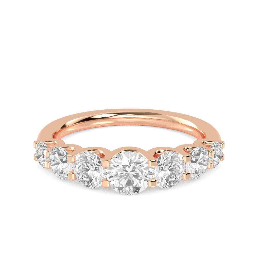 Rose Gold / Elowen Seven Stone Wedding Band