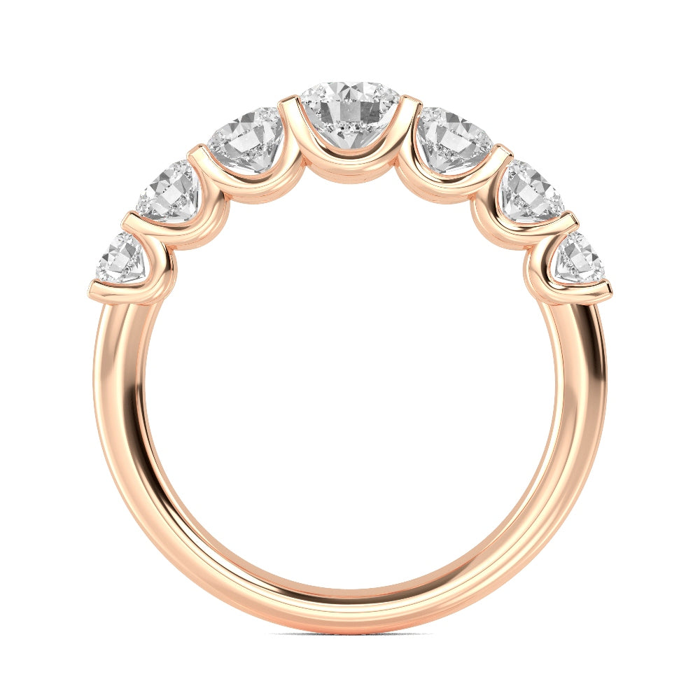 Rose Gold / Elowen Seven Stone Wedding Band