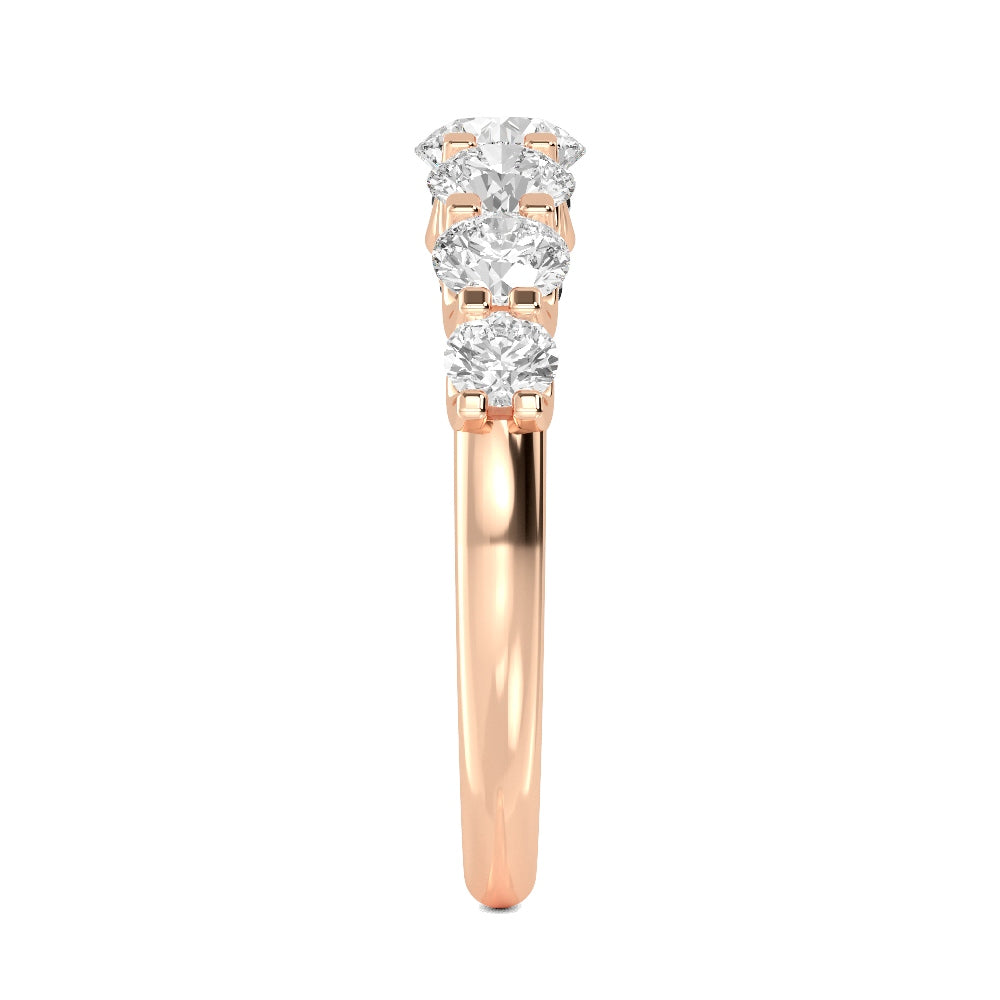 Rose Gold / Elowen Seven Stone Wedding Band