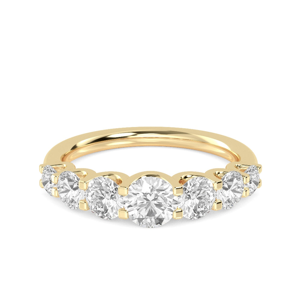 Yellow Gold / Elowen Seven Stone Wedding Band