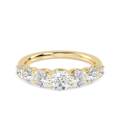 Yellow Gold / Elowen Seven Stone Wedding Band