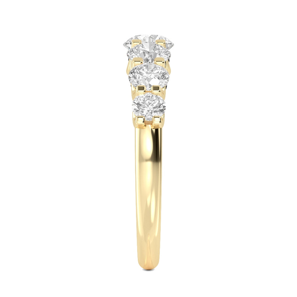Yellow Gold / Elowen Seven Stone Wedding Band