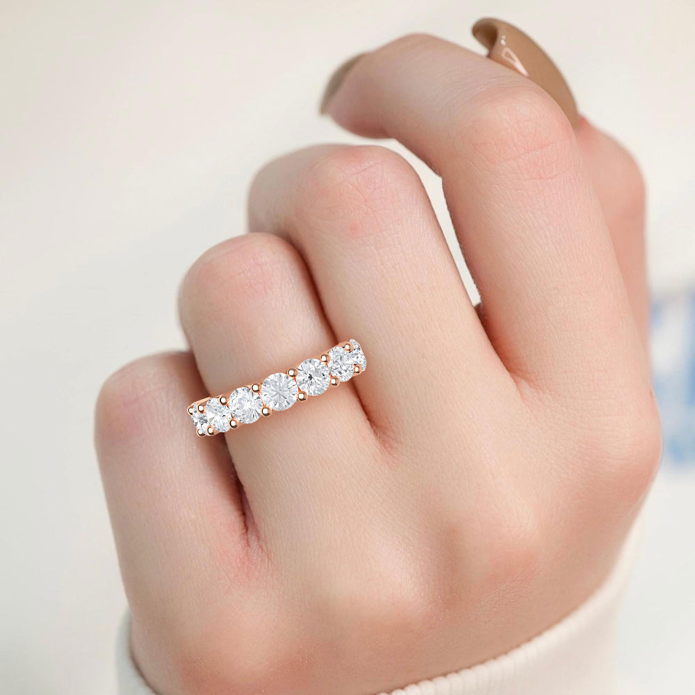 Rose Gold / Amal Prong Wedding Band