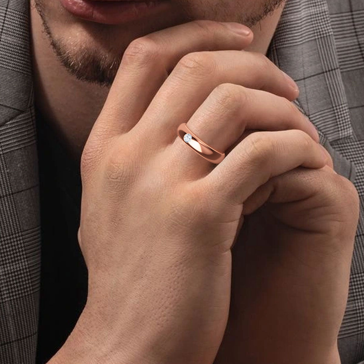 Rose Gold / Aditi Diamond Wedding Band