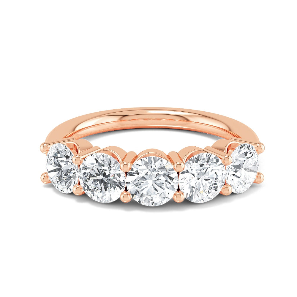 Rose Gold / Sloane Five Stone Wedding Band