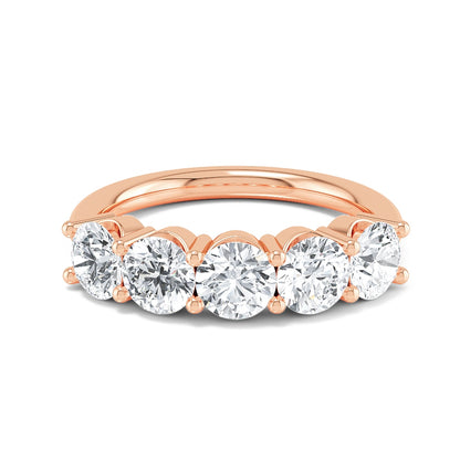 Rose Gold / Sloane Five Stone Wedding Band