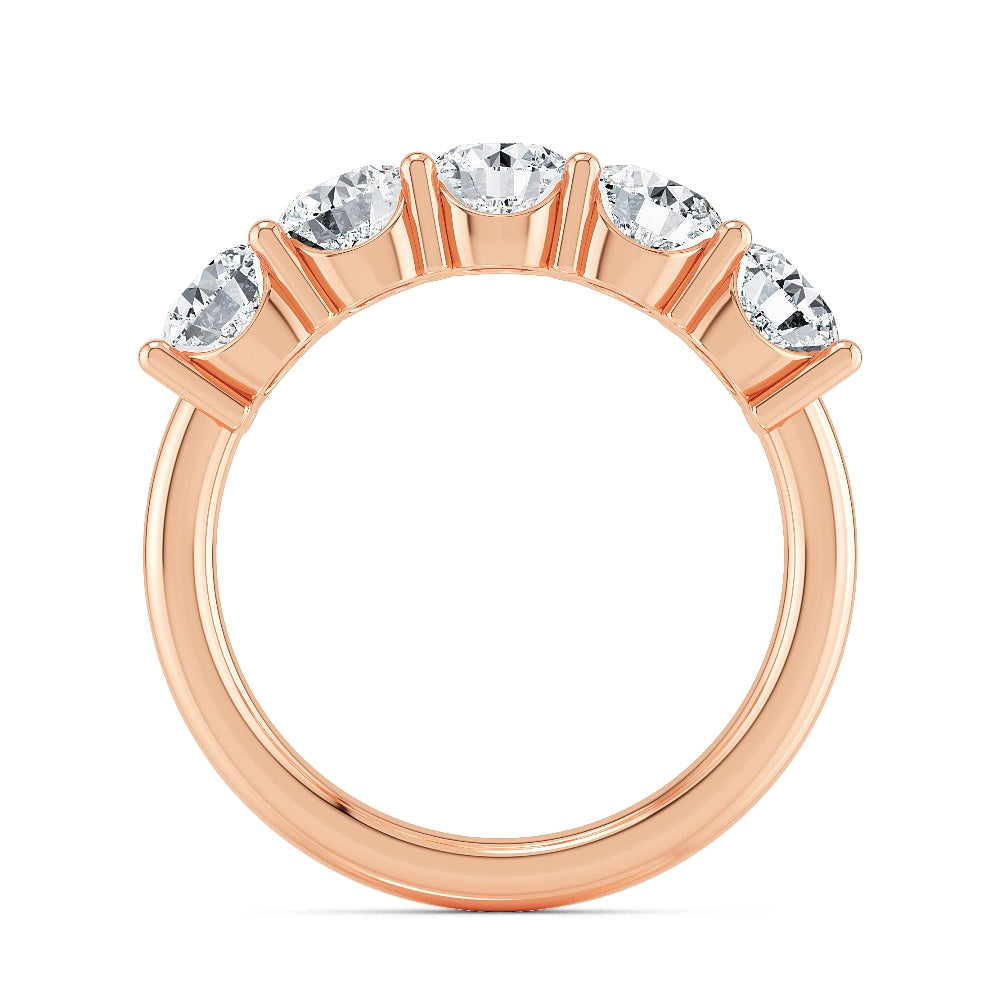 Rose Gold / Sloane Five Stone Wedding Band