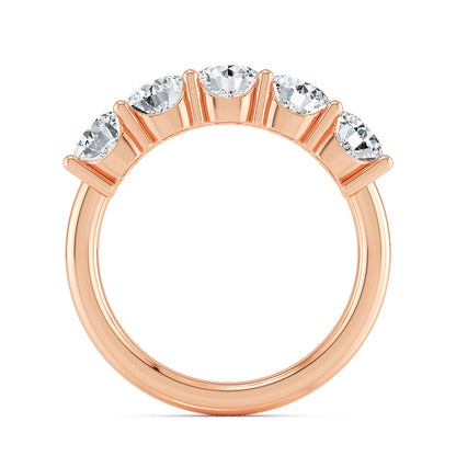 Rose Gold / Sloane Five Stone Wedding Band