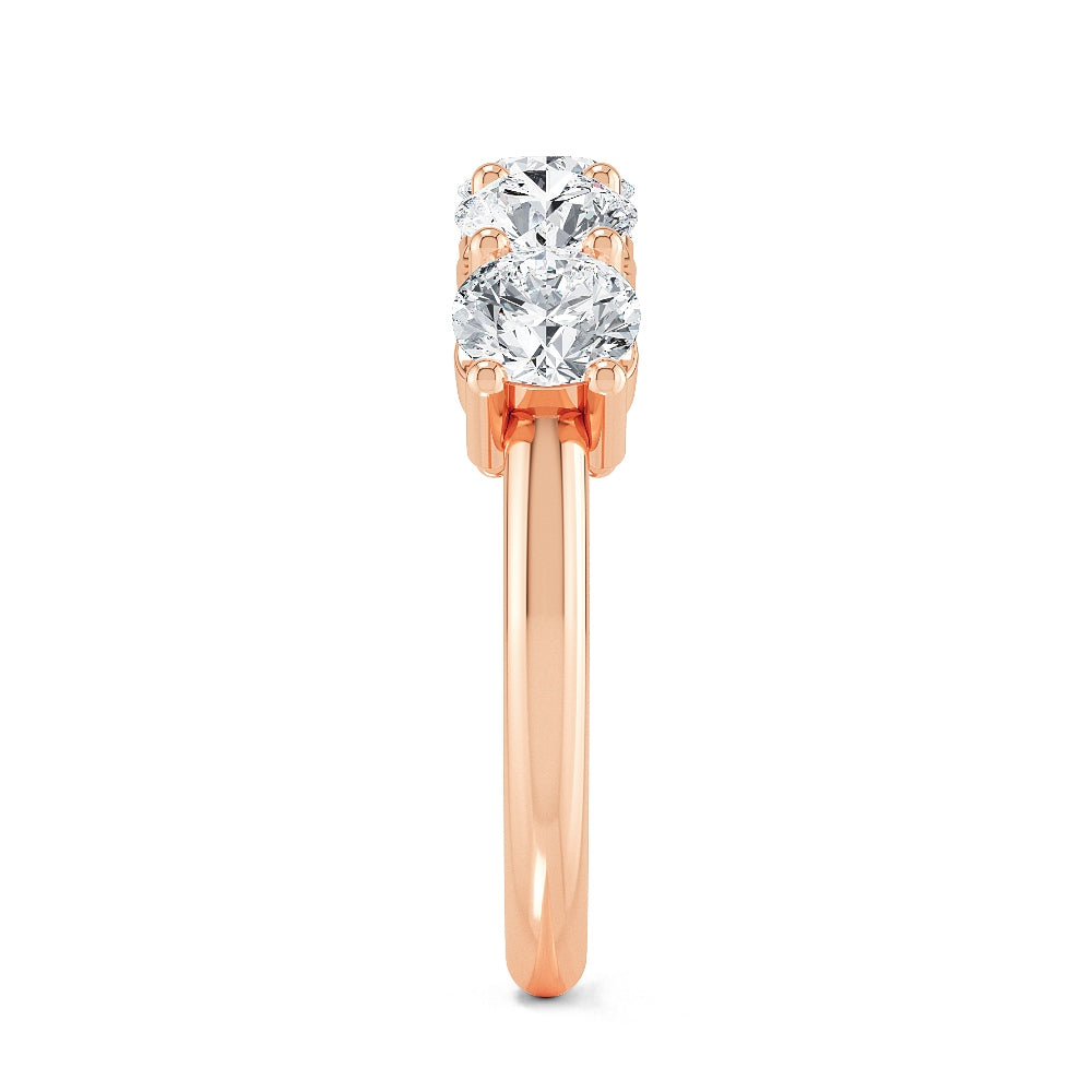 Rose Gold / Sloane Five Stone Wedding Band