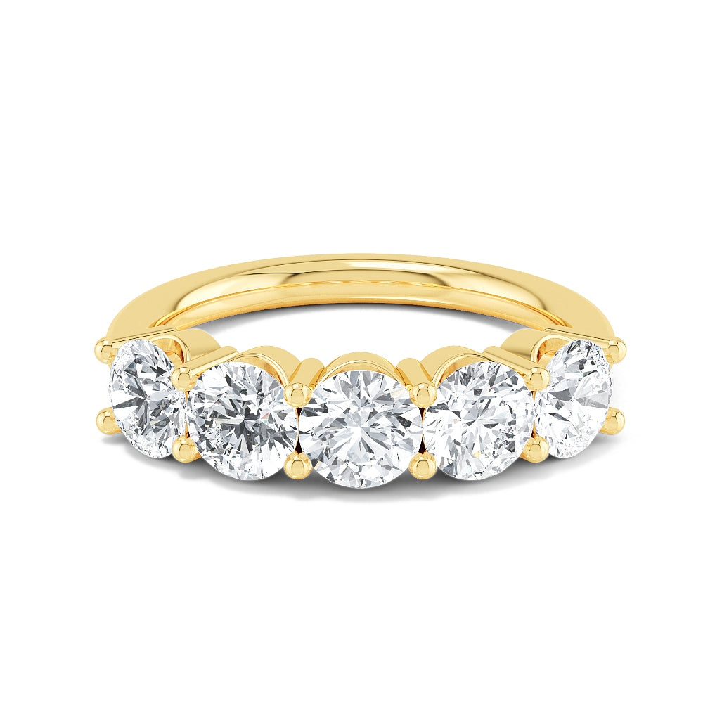 Yellow Gold / Sloane Five Stone Wedding Band