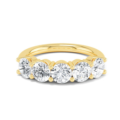 Yellow Gold / Sloane Five Stone Wedding Band