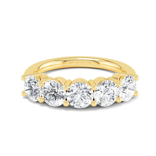 Yellow Gold / Sloane Five Stone Wedding Band