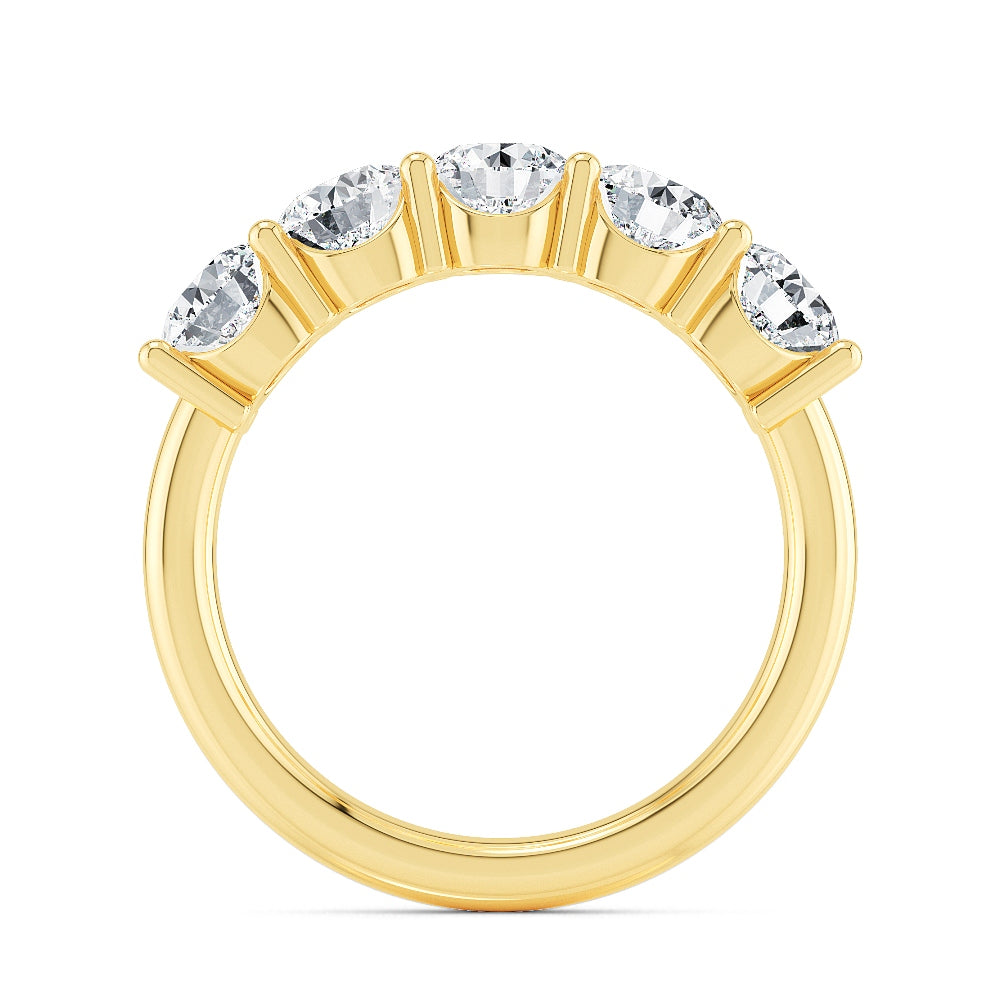 Yellow Gold / Sloane Five Stone Wedding Band