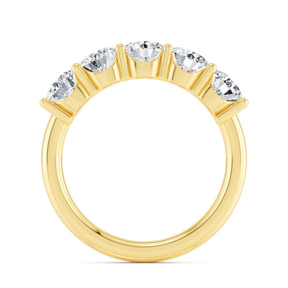 Yellow Gold / Sloane Five Stone Wedding Band