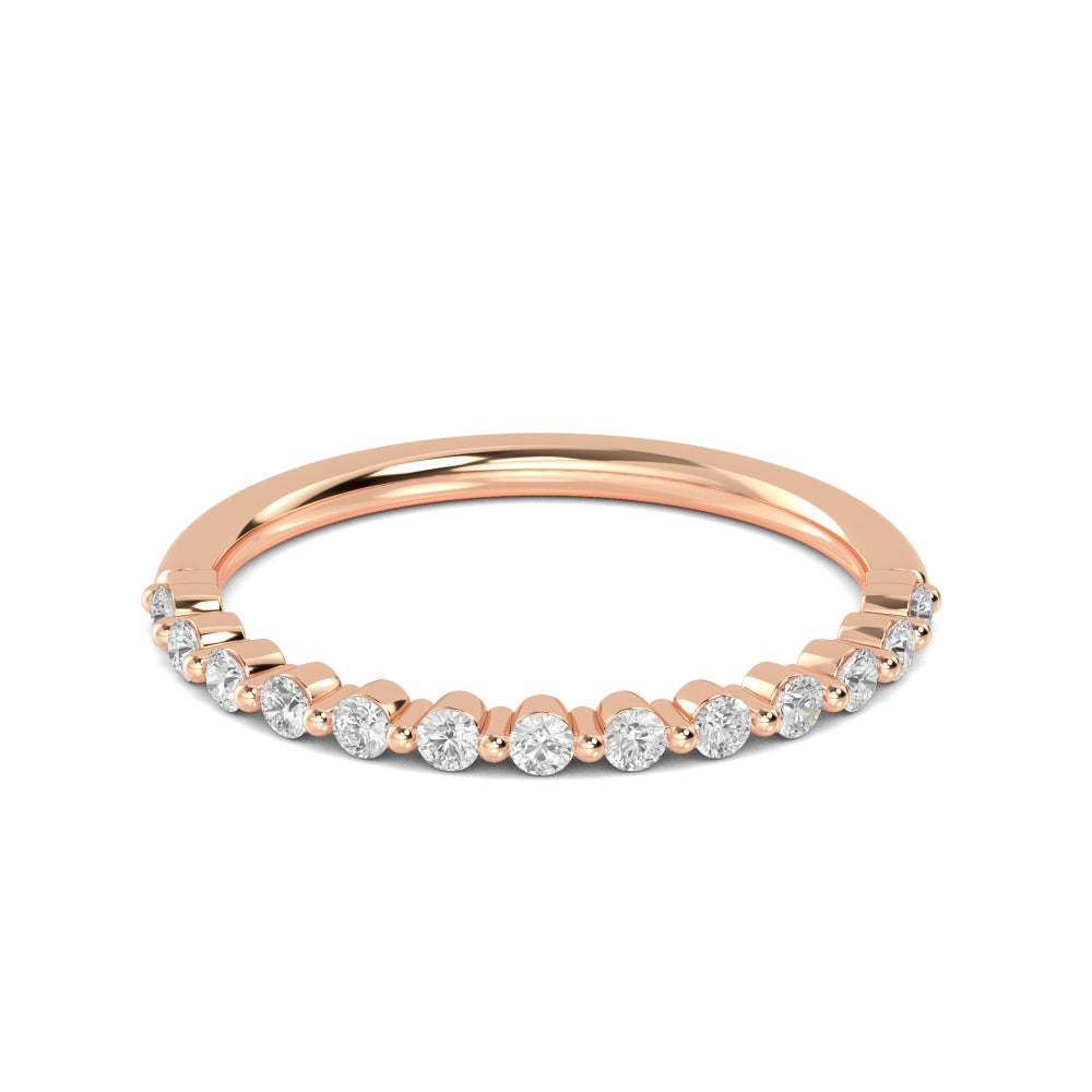 Rose Gold / Nazia Prong Wedding Band