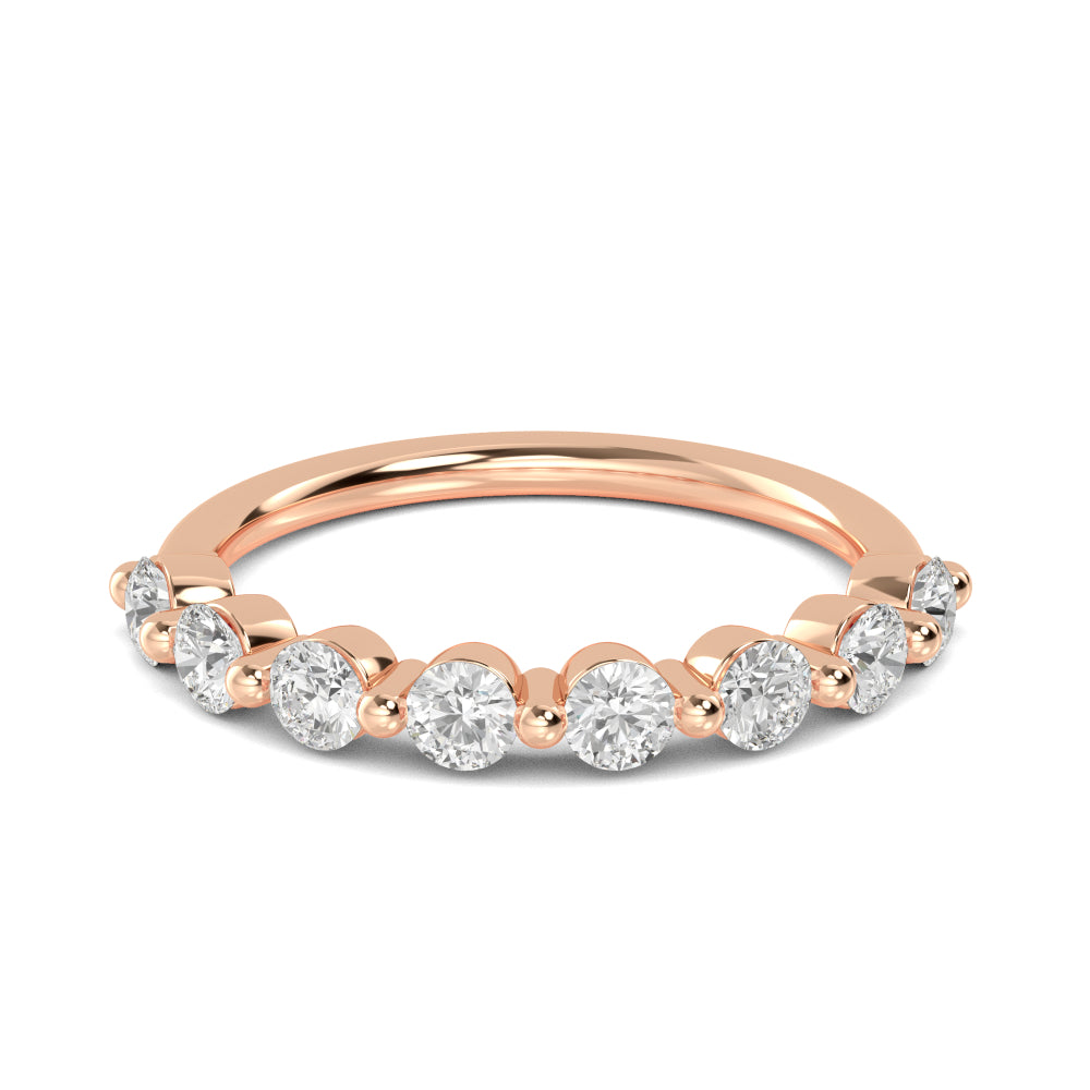 Rose Gold / Aurelia Prong Wedding Band