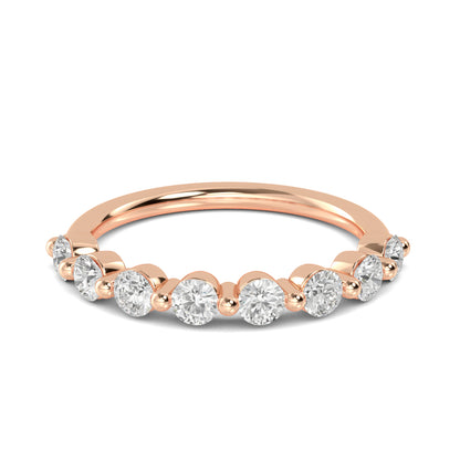 Rose Gold / Aurelia Prong Wedding Band