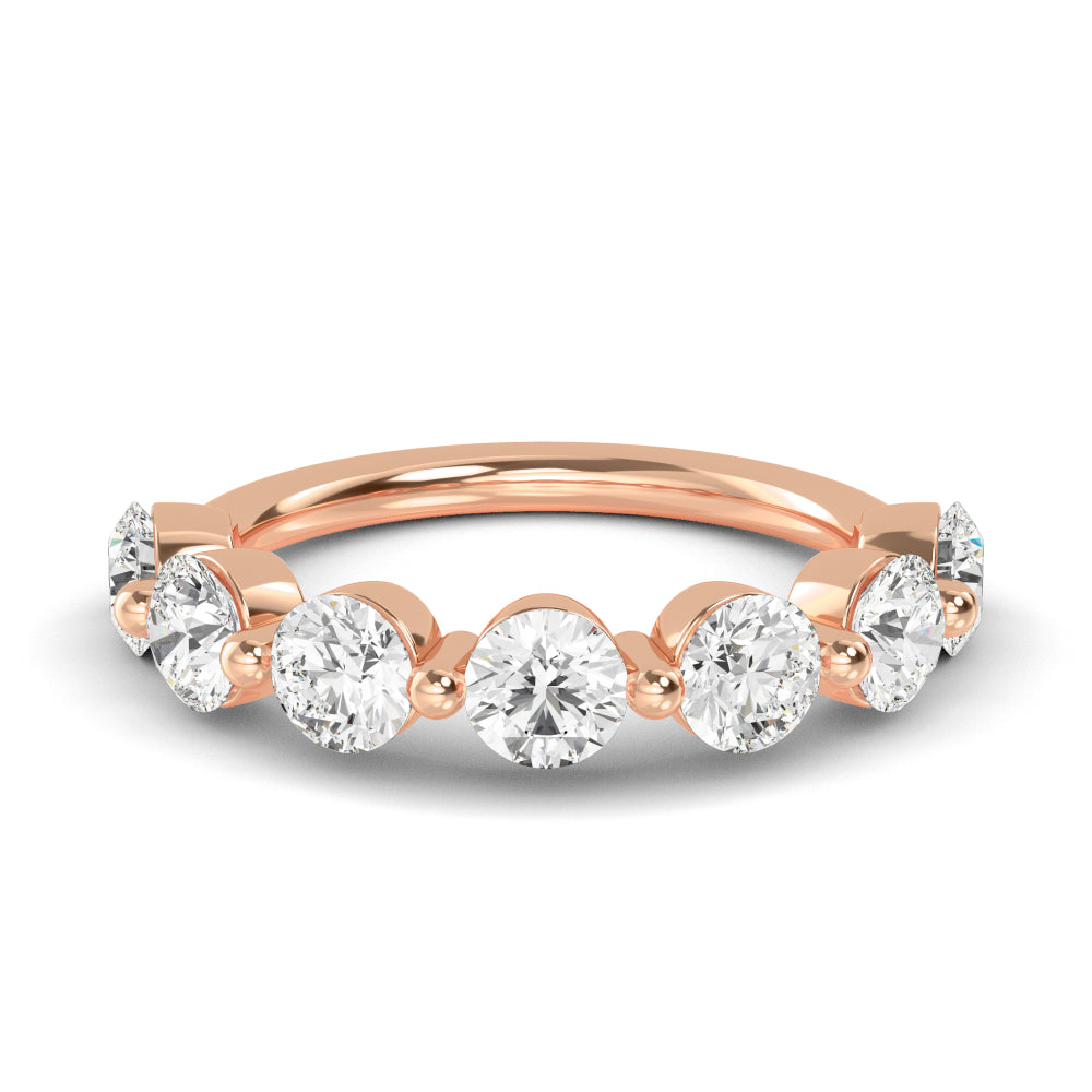 Rose Gold / Amani Prong Wedding Band
