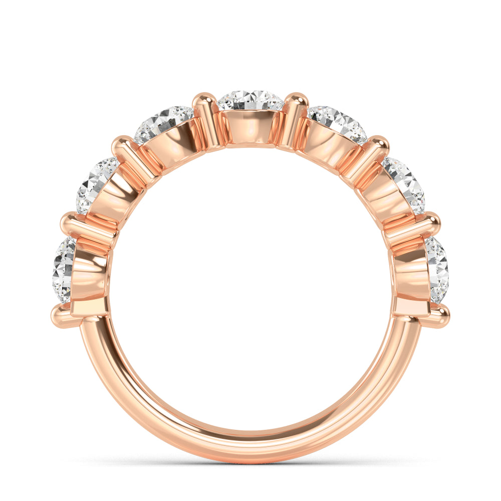 Rose Gold / Amani Prong Wedding Band