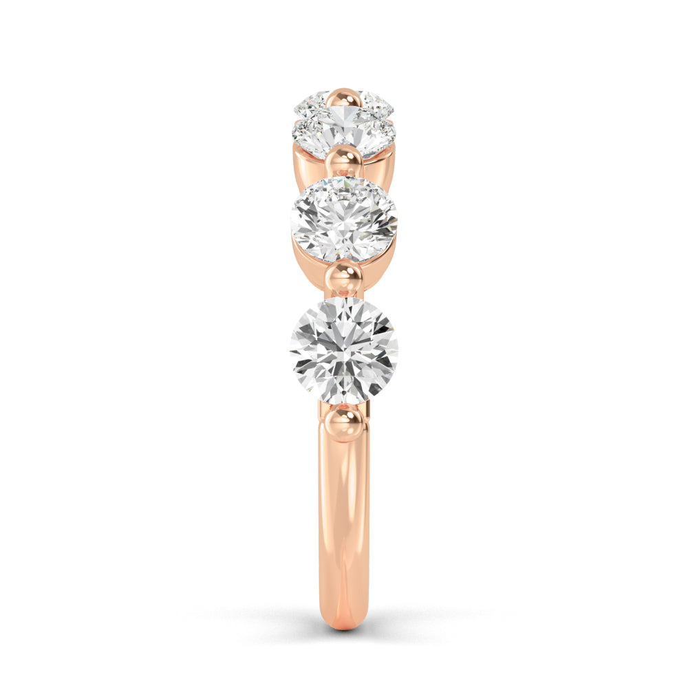 Rose Gold / Amani Prong Wedding Band