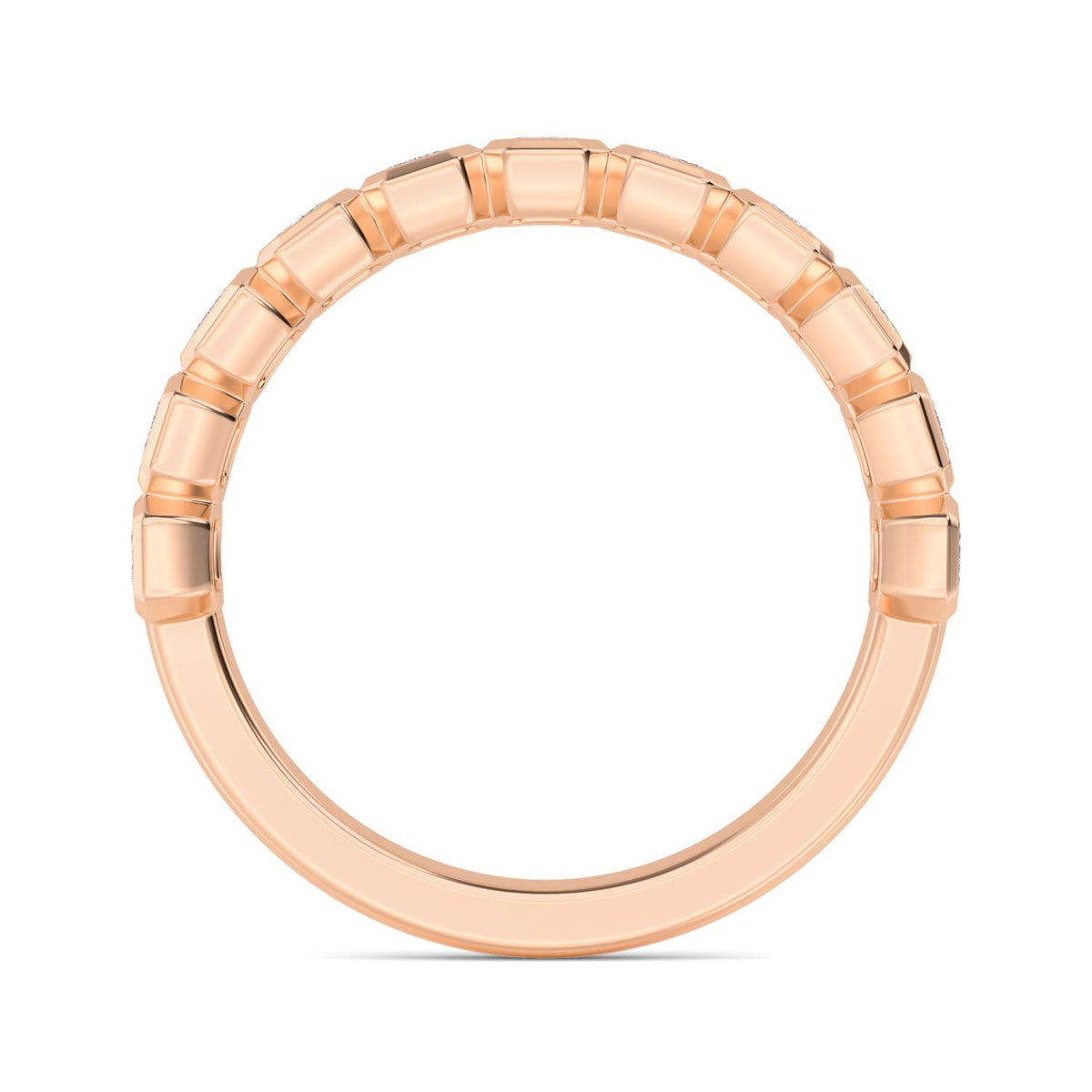 Rose Gold / Fern Diamond Wedding Band