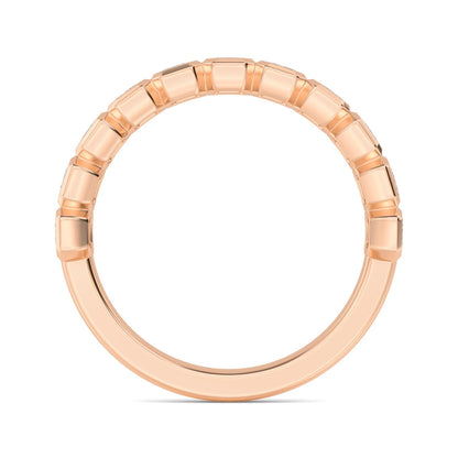 Rose Gold / Fern Diamond Wedding Band