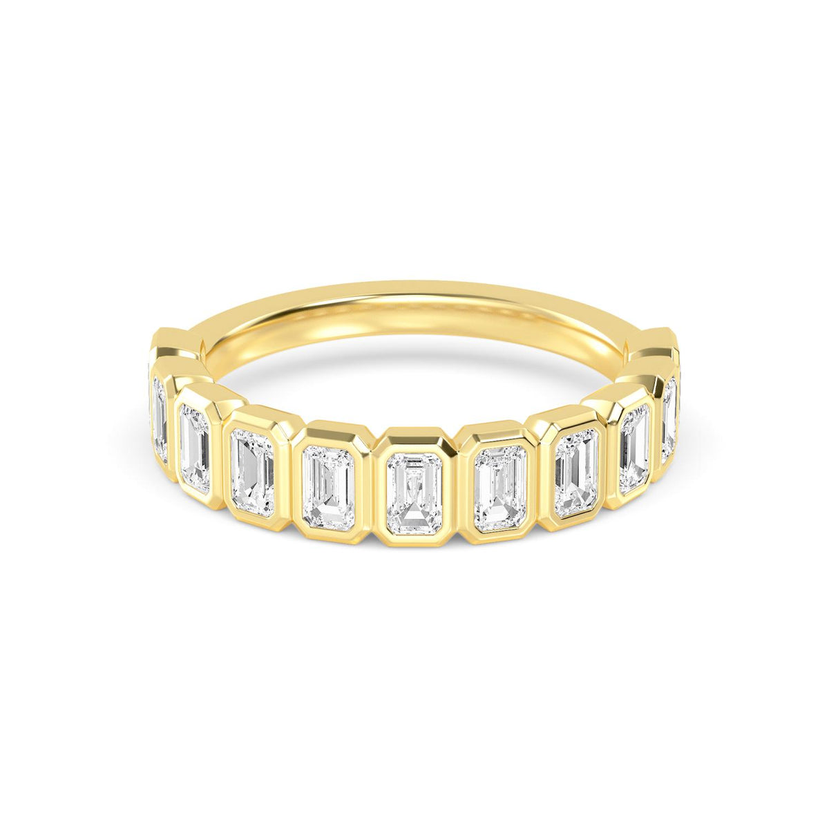 Yellow Gold / Fern Diamond Wedding Band