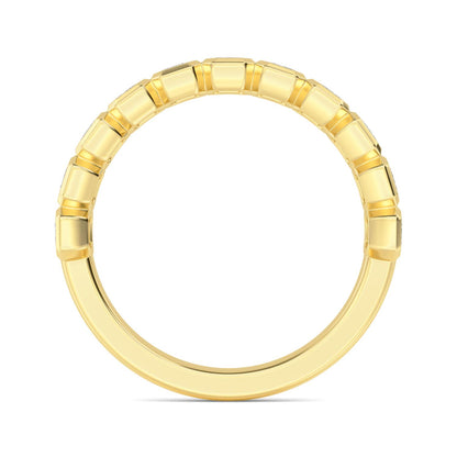 Yellow Gold / Fern Diamond Wedding Band