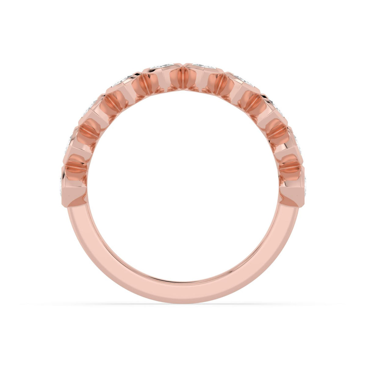 Rose Gold / Wren Diamond Wedding Band