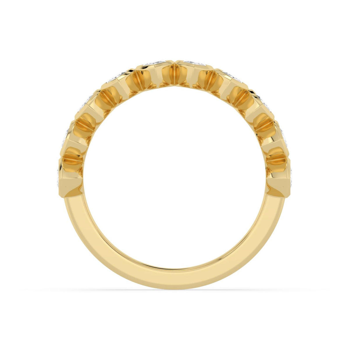 Yellow Gold / Wren Diamond Wedding Band