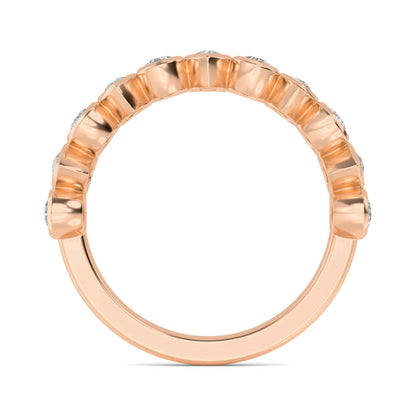 Rose Gold / Aster Diamond Wedding Band