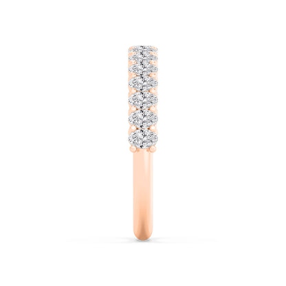 Rose Gold / Pearl Diamond Wedding Band