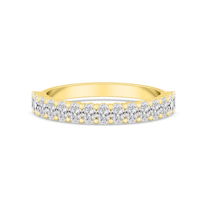 Yellow Gold / Pearl Diamond Wedding Band