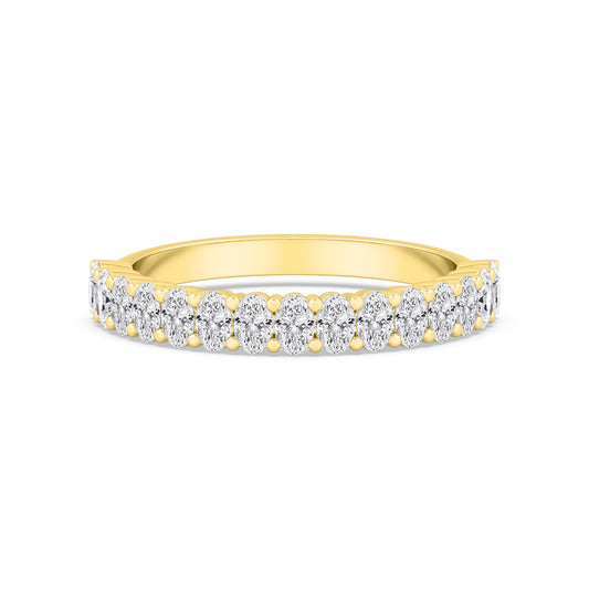 Yellow Gold / Pearl Diamond Wedding Band