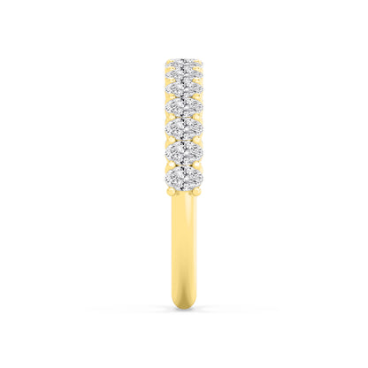 Yellow Gold / Pearl Diamond Wedding Band