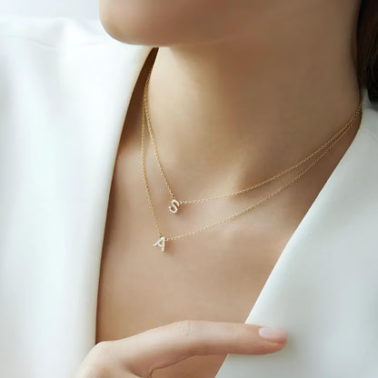 Alina Initial with Diamonds Necklace