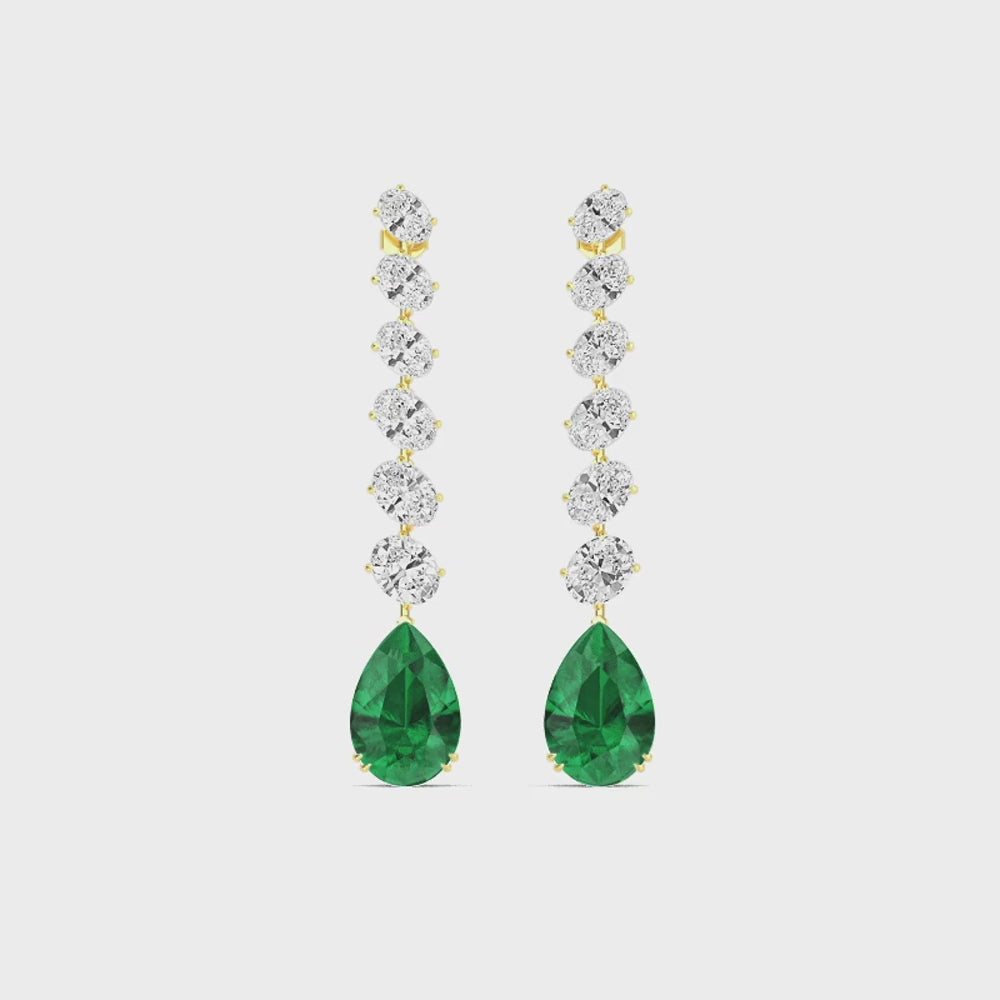 Yellow Gold / 32.03ct Lab Grown Diamond Earrings