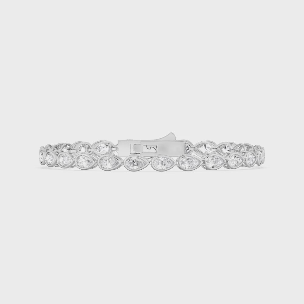 White Gold / 4.93ct Lab Grown Diamond Bezel Bracelet