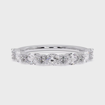 Nova Marquise Eternity Wedding Band Half Way