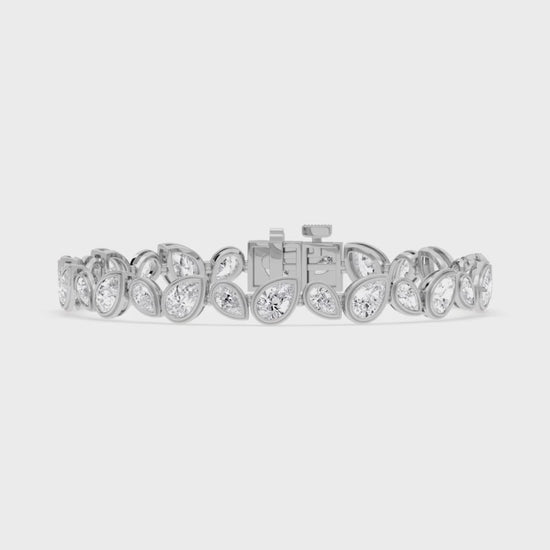 White Gold / 10.92ct Lab Grown Diamond Bezel Bracelet