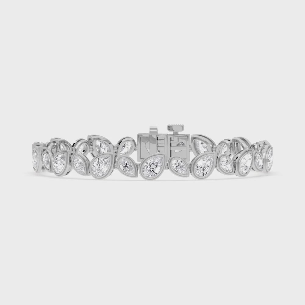 White Gold / 10.92ct Lab Grown Diamond Bezel Bracelet