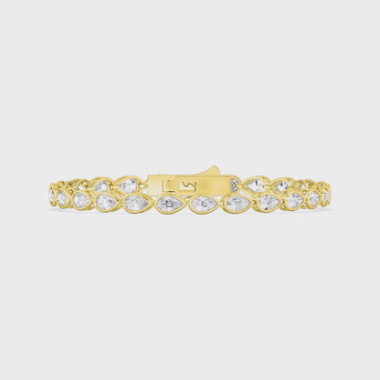 Yellow Gold / 4.93ct Lab Grown Diamond Bezel Bracelet