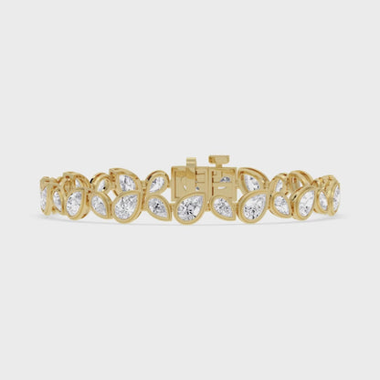 Yellow Gold / 10.92ct Lab Grown Diamond Bezel Bracelet