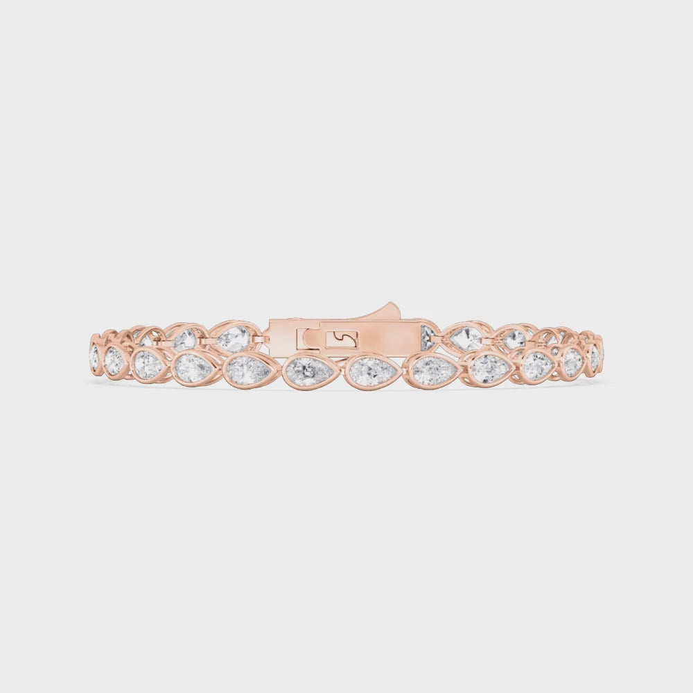 Rose Gold / 4.93ct Lab Grown Diamond Bezel Bracelet