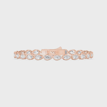 Rose Gold / 4.93ct Lab Grown Diamond Bezel Bracelet