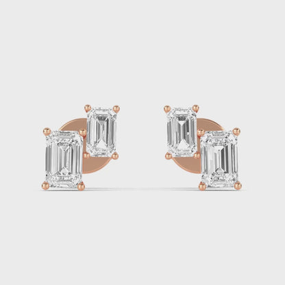 Rose Gold / 1.74ct Lab Grown Diamond Earrings
