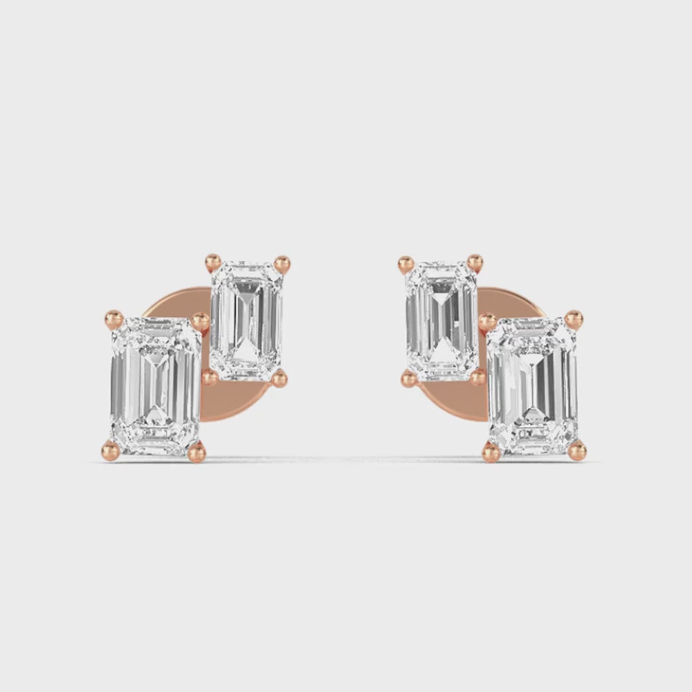 Rose Gold / 1.74ct Lab Grown Diamond Earrings